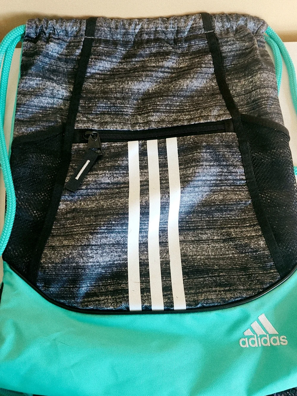 Adidas Drawstring Gym Sack in Teal & Charcoal - Picture 2 of 8